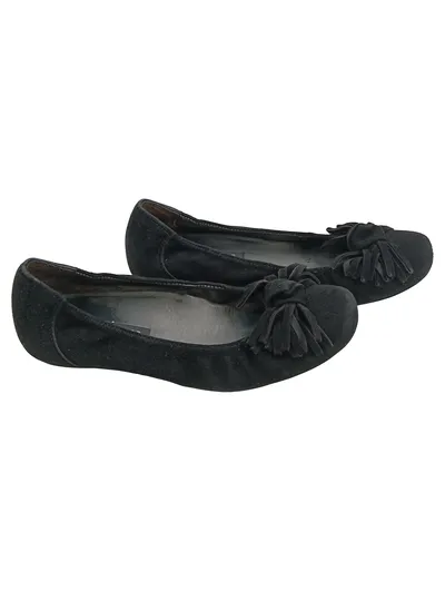 Paul Green Ballerinas Damen Wildleder Schwarz Quasten Gr. 37,5