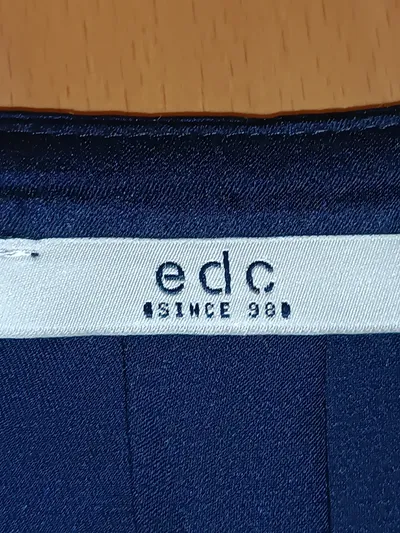 edc by Esprit Damen Bluse Langarm Nietenbesatz Blau Gr. L Elegant