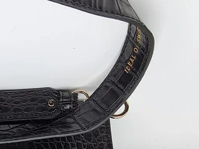IDEAL OF SWEDEN Clutch Damen Schwarz Leder Kroko Optik Festlich Elegant