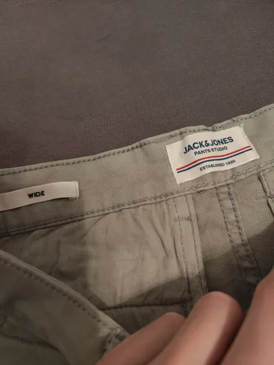 Jack & Jones Herren Stoffhose Chino W28/L32 Grün Wide Fit Baumwolle