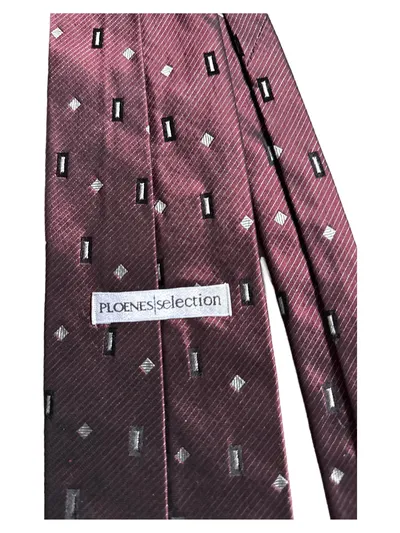 PLOENES Selection Krawatte Herren Seide Bordeaux Geometrisch Business