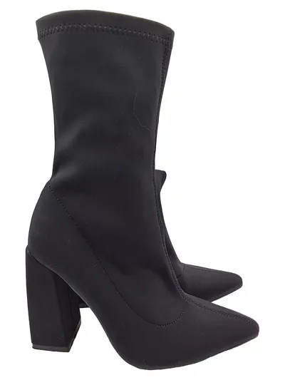 Fashion Nova Sock Boots Stiefelette Damen Elegant Schwarz Gr. 38 11cm Absatz