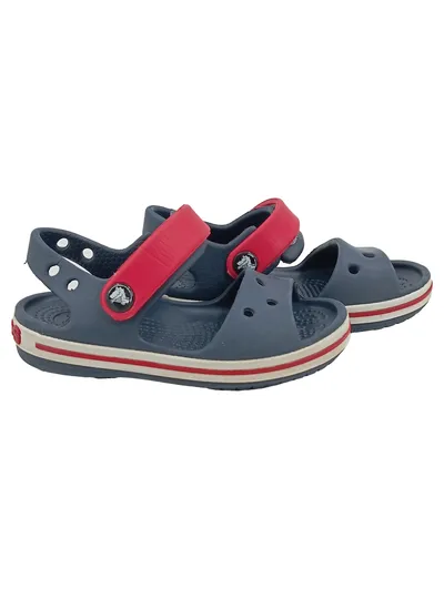 Crocs Crocband Sandalen Kinder Gr. 22-23 Blau Rot Klettverschluss