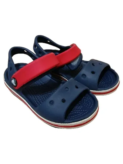 Crocs Crocband Sandalen Kinder Gr. 22-23 Blau Rot Klettverschluss