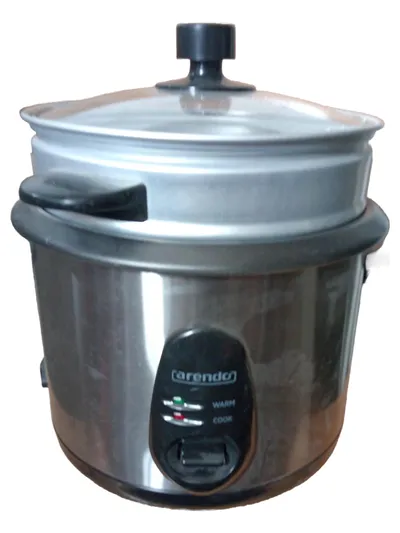 Arendo EDO Reiskocher 301225 Edelstahl Warmhaltefunktion Silber
