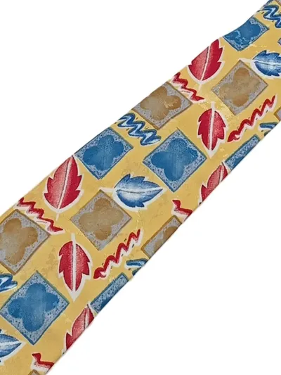 Canda Herren Krawatte Gelb Geometrisch Retro Business 148cm
