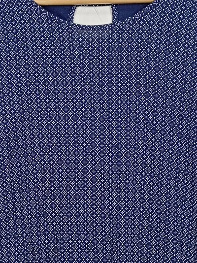 LASCANA Damen Bluse Shirt Rückenausschnitt Gr. 36/38 Blau Geometrisch