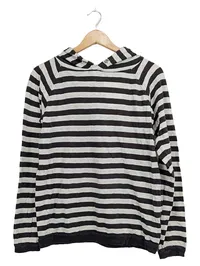 Marc O'Polo Denim Kapuzenpullover Damen Gr. S Gestreift Schwarz Weiß Baumwolle 1