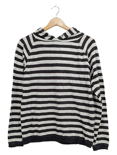 Marc O'Polo Denim Kapuzenpullover Damen Gr. S Gestreift Schwarz Weiß Baumwolle