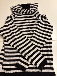 Marc O'Polo Denim Kapuzenpullover Damen Gr. S Gestreift Schwarz Weiß Baumwolle 2