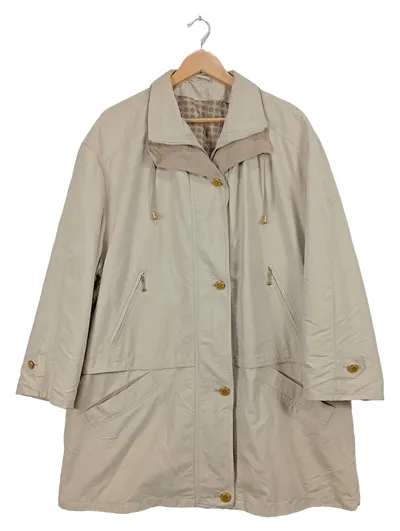 DELMOD International Damen Übergangsmantel Gr. 48 Beige Goldknöpfe