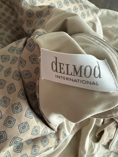 DELMOD International Damen Übergangsmantel Gr. 48 Beige Goldknöpfe