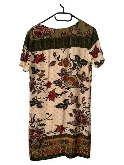 Desigual Damen Sommerkleid Gr. 36/S Beige Floral Bohemian Viskose