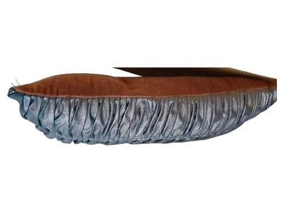 PAD Dekokissen Strukturmuster Raffungen Metallic Blau 50x28cm Glamourös Alltag
