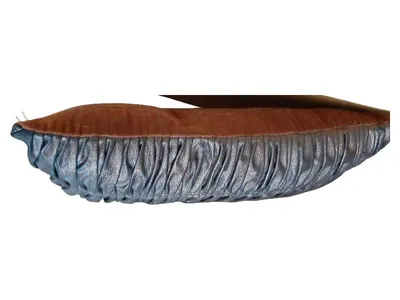 PAD Dekokissen Strukturmuster Raffungen Metallic Blau 50x28cm Glamourös Alltag
