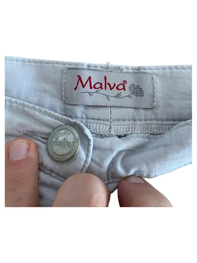Malva Damen Stoffhose Beige Klassisch Gr. 40/L Baumwolle