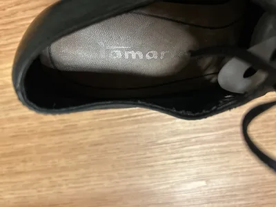 Tamaris Damen Schnürschuhe Gr. 38 Grau Leder Lochmuster Absatz Vintage