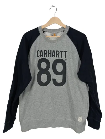 Carhartt Sweatshirt Herren Gr. L Raglan 89 Grau Navy Streetwear