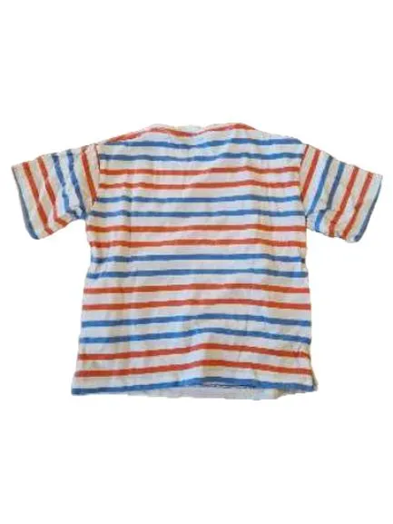 Arket Kinder T-Shirt Gestreift Brusttasche Gr. 98/104 Blau Rot Weiß 2