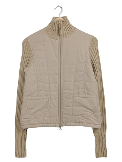 ElleNor Damen Steppjacke Beige Gr. 36 Strickärmel Casual