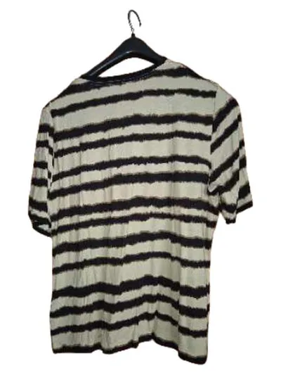Eugen Klein Damen T-Shirt Gr. 44 Gestreift Krone Strass Beige Schwarz