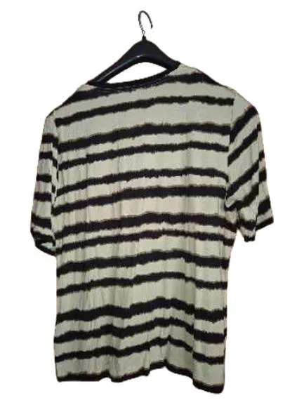 Eugen Klein Damen T-Shirt Gr. 44 Gestreift Krone Strass Beige Schwarz 2