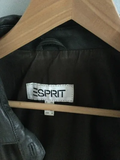 Esprit Damen Lederjacke Gr. 36/S Grün Echtleder Jacke Klassisch