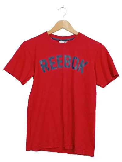Reebok T-Shirt Kinder Gr. 152 Rot Kurzarm Logo-Print Baumwolle