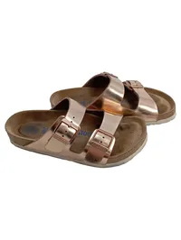 Birkenstock Arizona Sandalen Damen Leder Gold Gr. 36 Schnallen Metallic 2