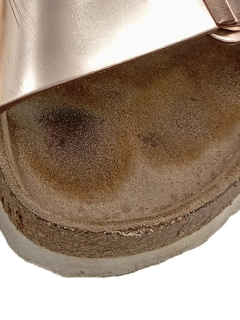 Birkenstock Arizona Sandalen Damen Leder Gold Gr. 36 Schnallen Metallic 6