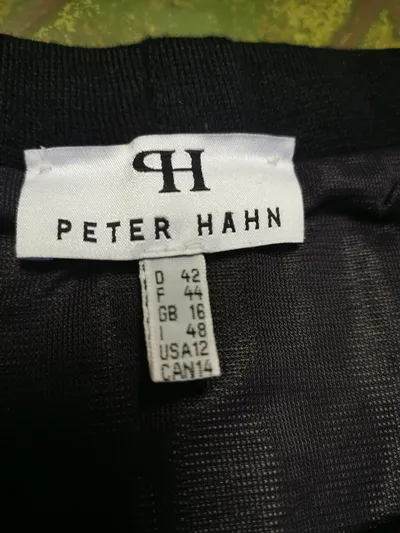 Peter Hahn A-Linienrock Damen Wolle Midirock Business Blau Gr. 42 XL