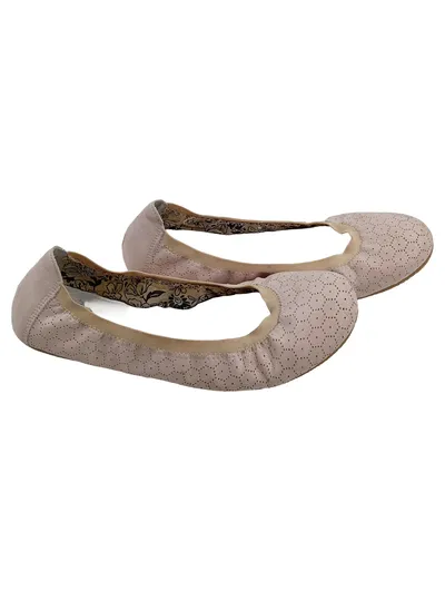 Rieker Antistress Ballerinas Damen Gr. 39 Rosa Leder Lochmuster