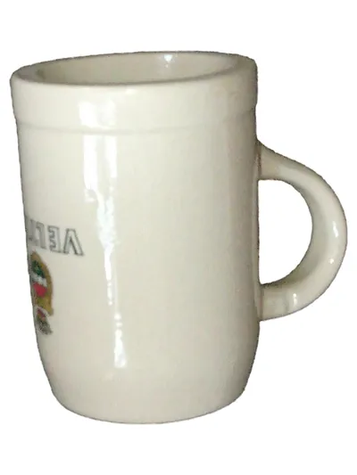 Veltins Bierkrug Porzellan Wappen Logo Weiß 11cm Höhe 8cm Breite