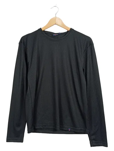 Aquila Herren Langarmshirt Gr. M Schwarz Rippstrick Basic Longsleeve