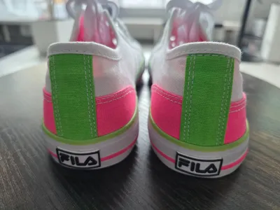 FILA Damen Sneaker Low Turnschuhe Weiß Pink Grün Gr. 39 Canvas