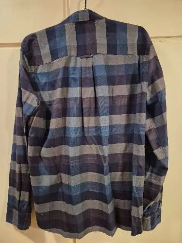 Fred Perry Herren Freizeithemd Kariert Langarm Blau Gr. L