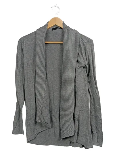 MANGO Basics Damen Strickjacke Gr. M Grau Cardigan Offen Langarm