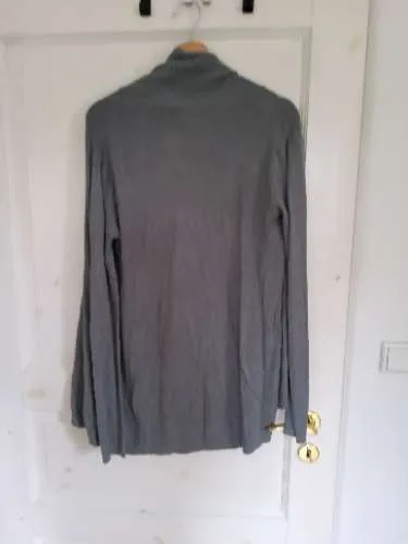 MANGO Basics Damen Strickjacke Gr. M Grau Cardigan Offen Langarm