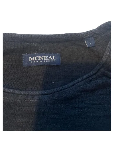 McNeal Herren Pullover Langarm Shirt Gr. L Grau Meliert Baumwolle