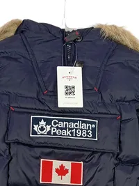 Canadian Peak Kinder Steppjacke Gr. 140 Blau Logo Print Outdoor Fellkapuze 2