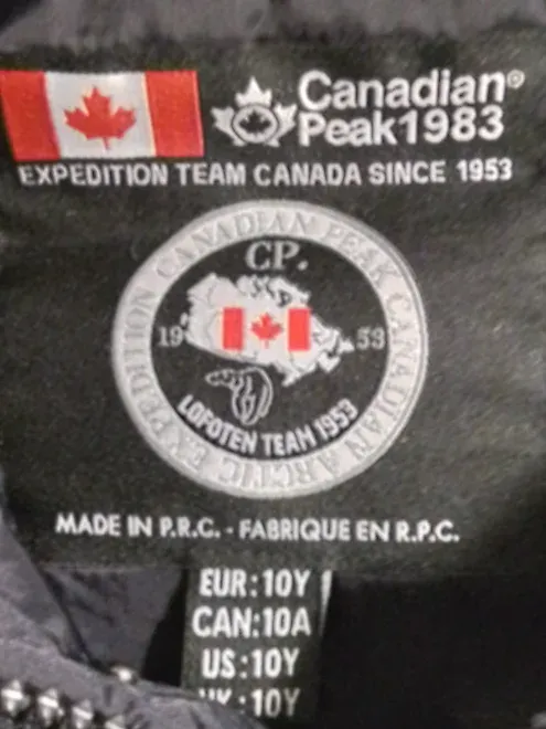 Canadian Peak Kinder Steppjacke Gr. 140 Blau Logo Print Outdoor Fellkapuze 4