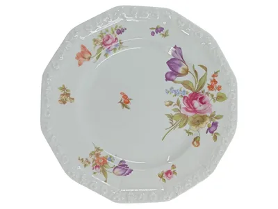 Rosenthal Platzteller Porzellan Blumenmuster Germany Weiß Klassisch 19cm
