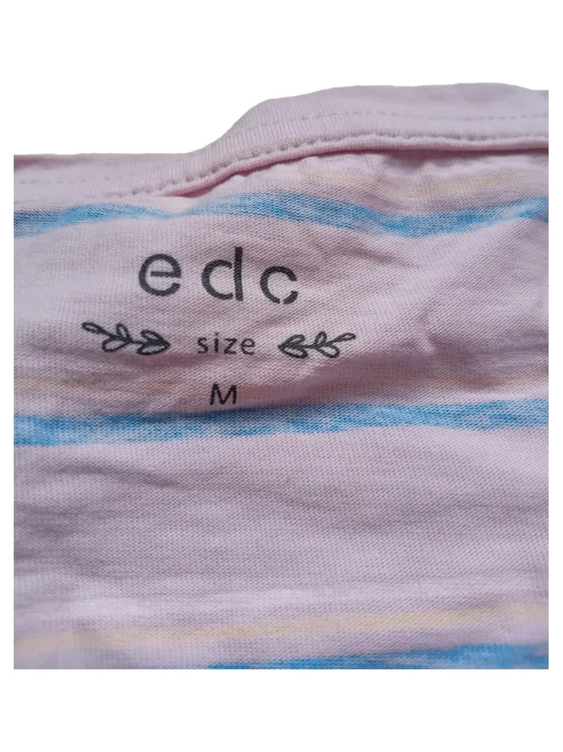 edc by Esprit Damen T-Shirt Gr. M Rosa Gestreift Baumwolle Casual 2