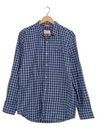 Beverly Hills Polo Club Herren Freizeithemd Kariert Blau Gr. L 1
