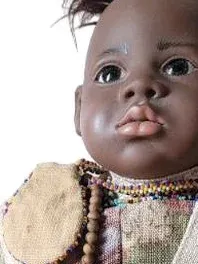 Götz Künstlerpuppe Karin Schmidt Afrikanisch Baby Junge 40cm Perlenkette
