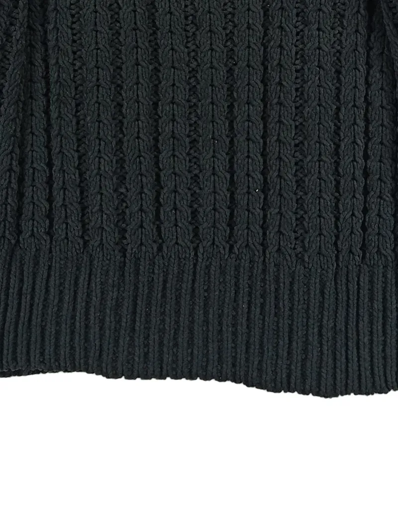 AERIE Damen Strickpullover Troyer Zopfmuster Grün Gr. XS 5