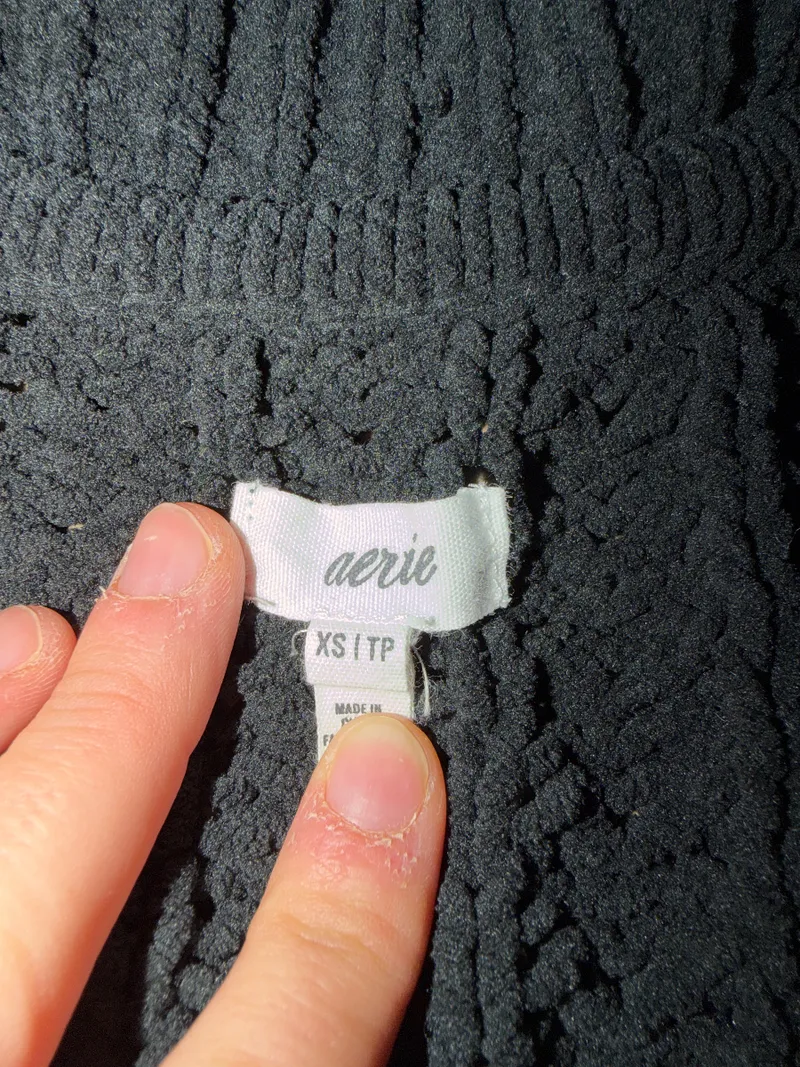 AERIE Damen Strickpullover Troyer Zopfmuster Grün Gr. XS 6