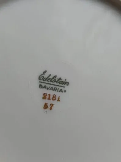 Edelstein Bavaria Platzteller 2181 Porzellan Goldrand weiß 20 cm