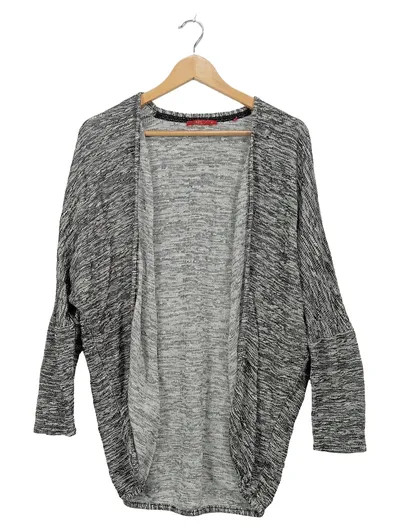 EDC Damen Strickjacke Cardigan Gr. M Grau Meliert Oversize Casual