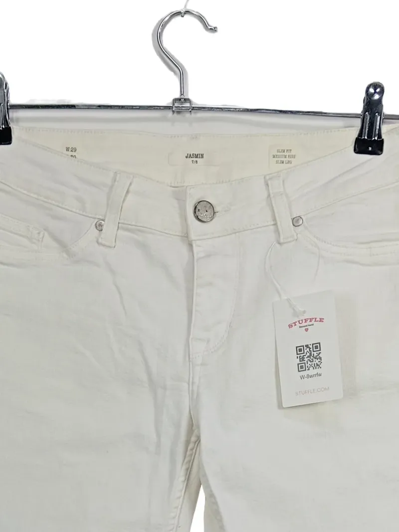Blue Fire Jasmin Damen Jeans Slim Fit Weiß W29 7/8 L25 2